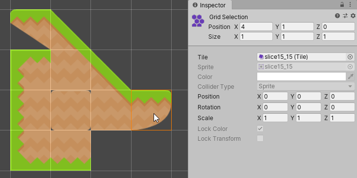 Selecting a Tile on the Tilemap with the Select Tool