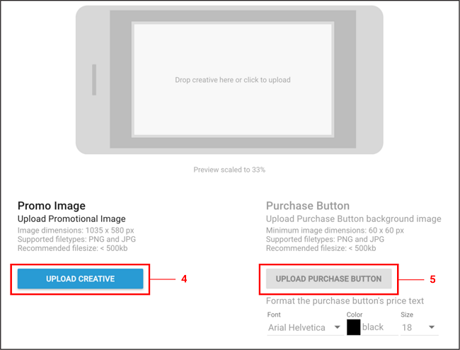 Overview of the creative asset upload interface in the Developer Dashboard