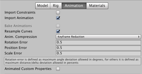 Import options for the entire Asset